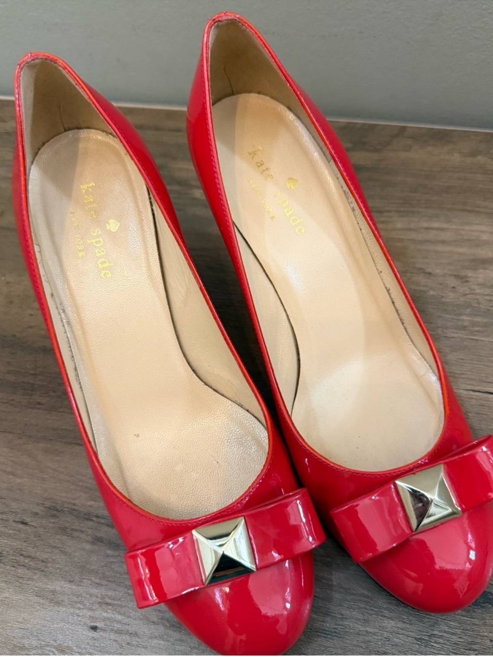 Kate Spade Patent Red Wedge Shoes